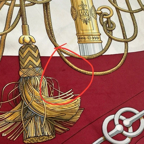 Hermès Red and Gold Scarf - Picture 8 of 10